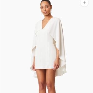 Elliatt White Bridal Cape Mini Dress